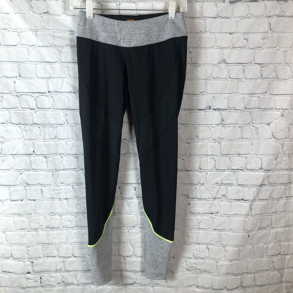 Lucy Tech Womens Black Race Your Heart Out Tights Pants- Ankle Zip -Size XS